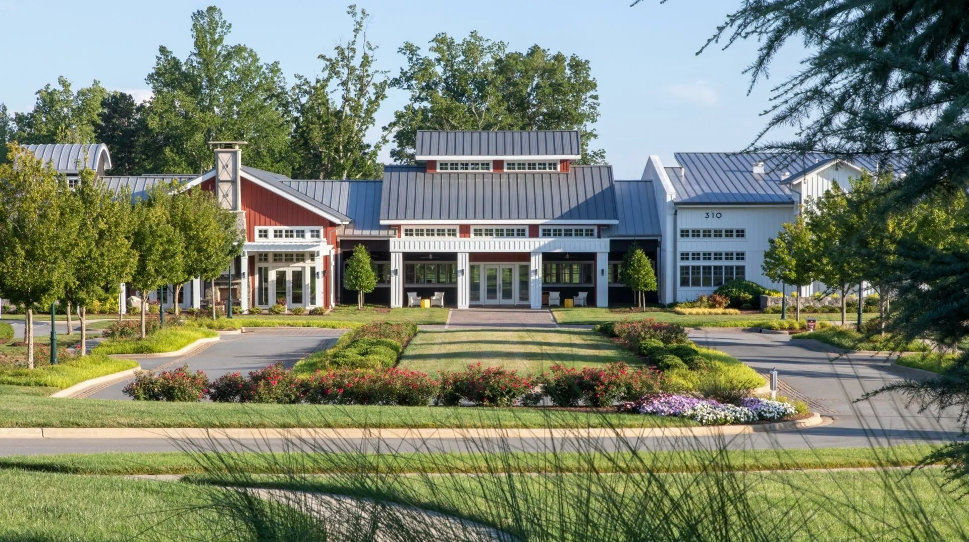 Streetscape and community buildings in Denver, North Carolina